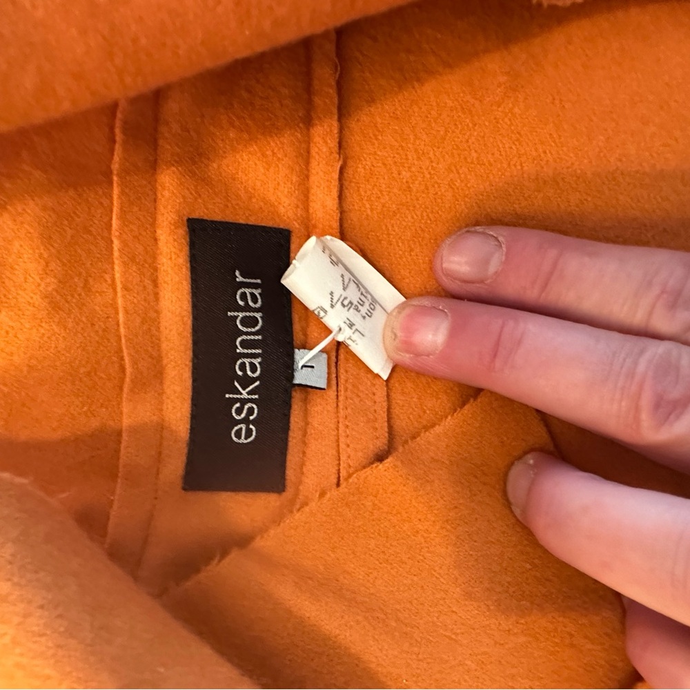 Eskandar Bright Orange Outerwear 70%wool 30% cashmere. Stunning for Fall!